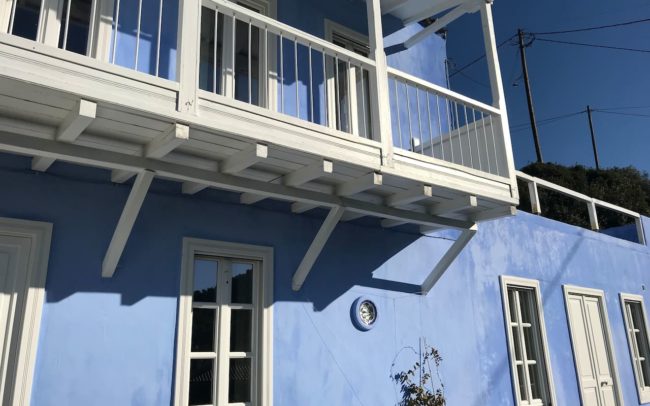 skopelos architecture blue moon atheato