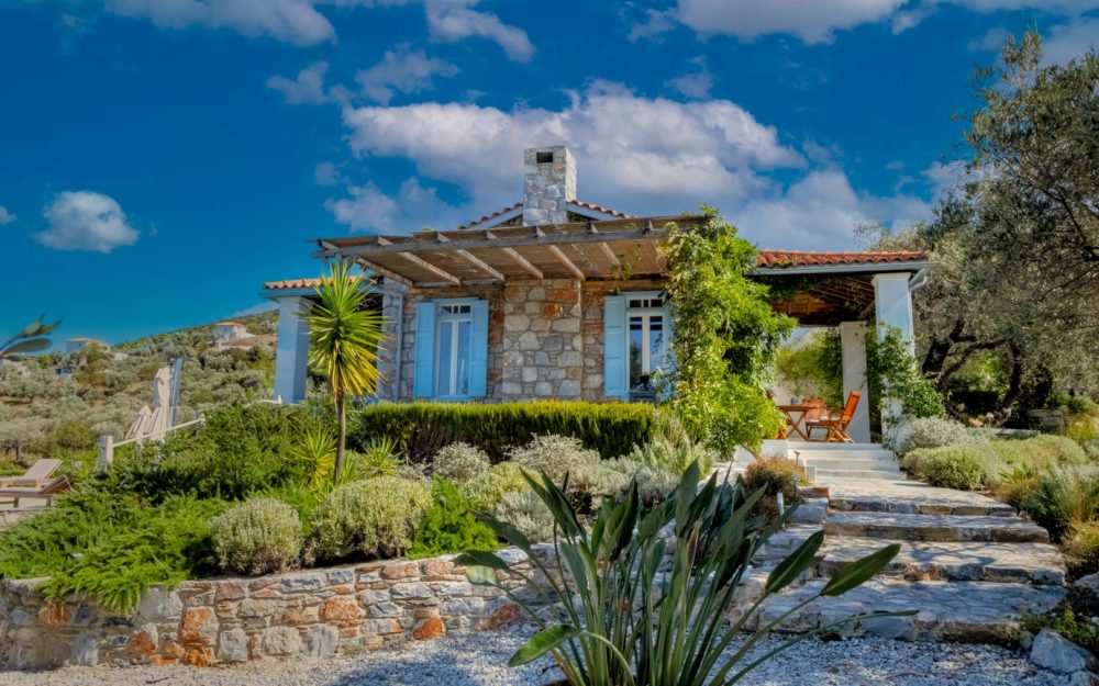 skopelos architecture villa stone