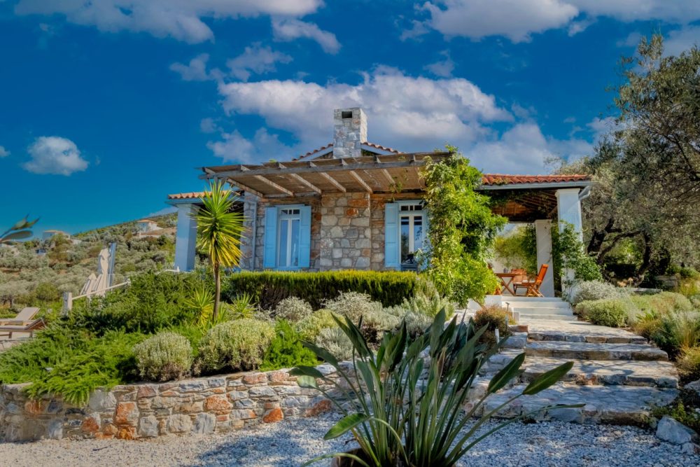 skopelos architecture villa stone