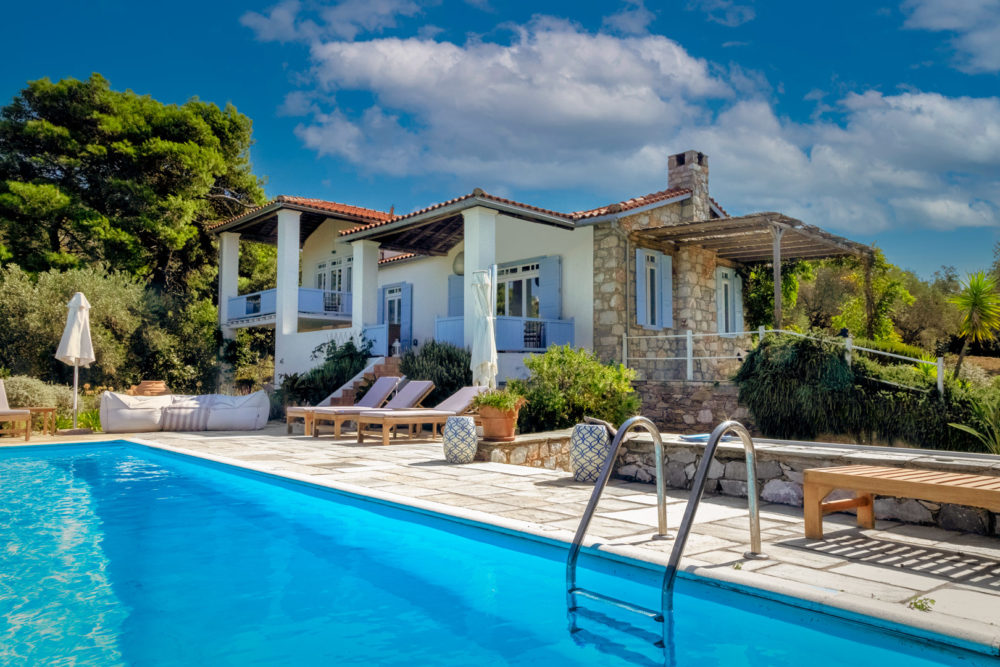 skopelos architecture villa stone