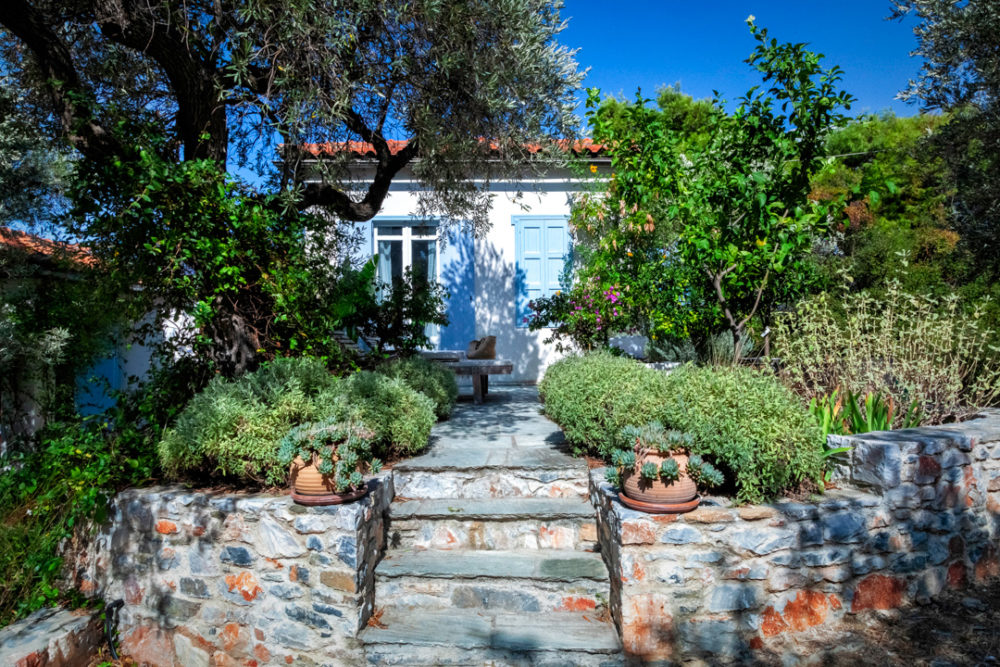 skopelos architecture villa stone